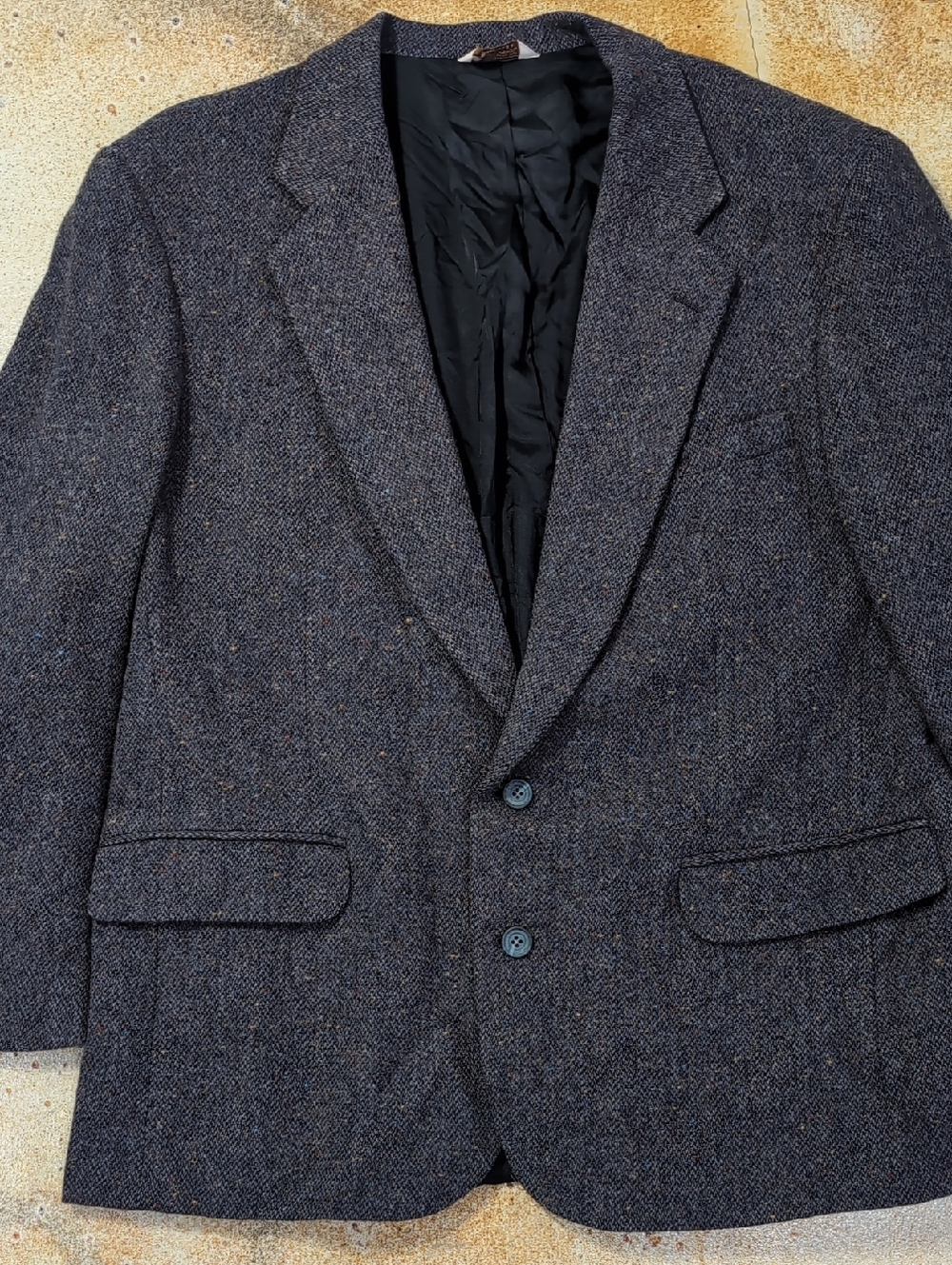 Hunt Valley Vintage Men's Dark Gray Wool Tweed Sport Coat Blazer Size 46R